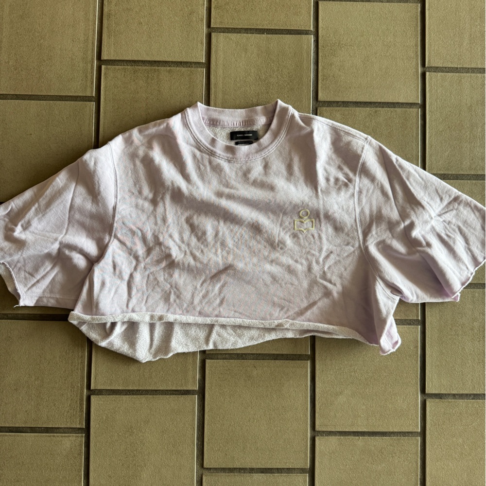 Isabel Marant Soft lilac Crew Neck crop top